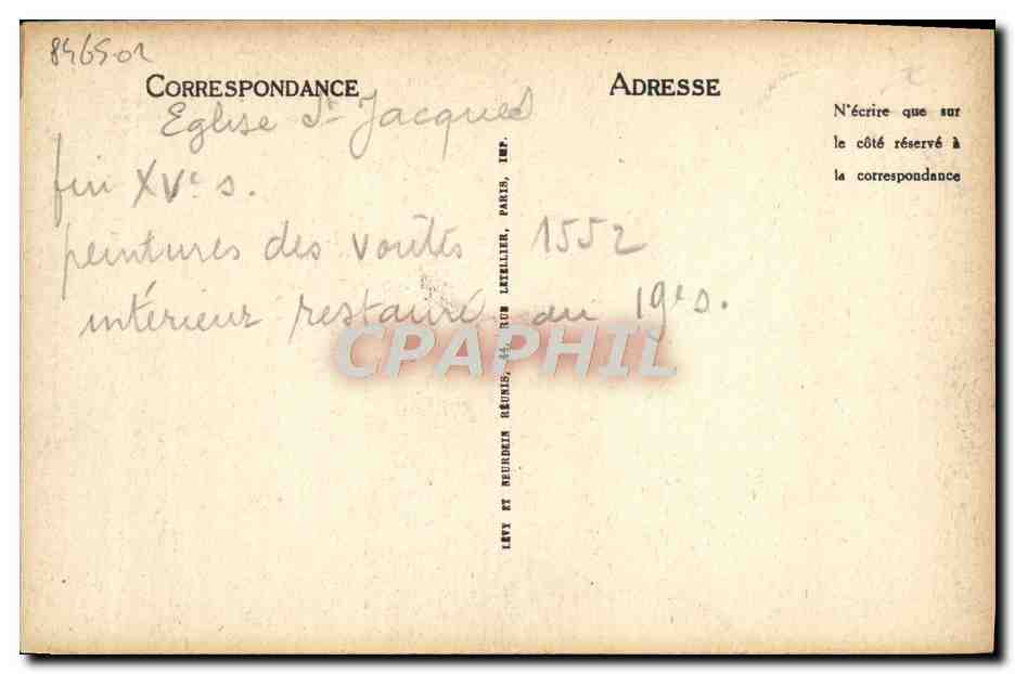CPA Lisieux Interieur Cathedrale Saint Pierre  — Verso