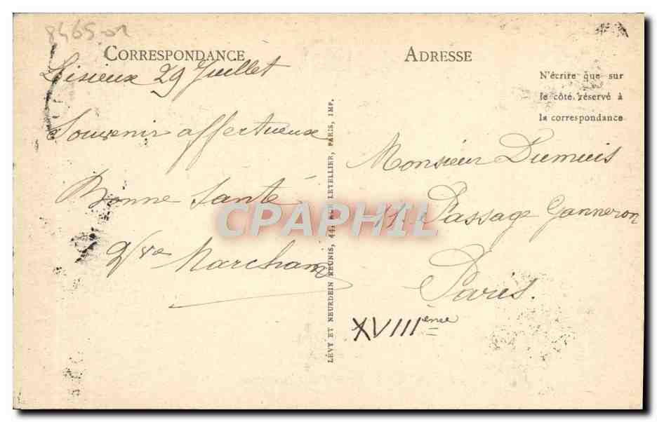 CPA Lisieux Le jardin public et le musee — Verso