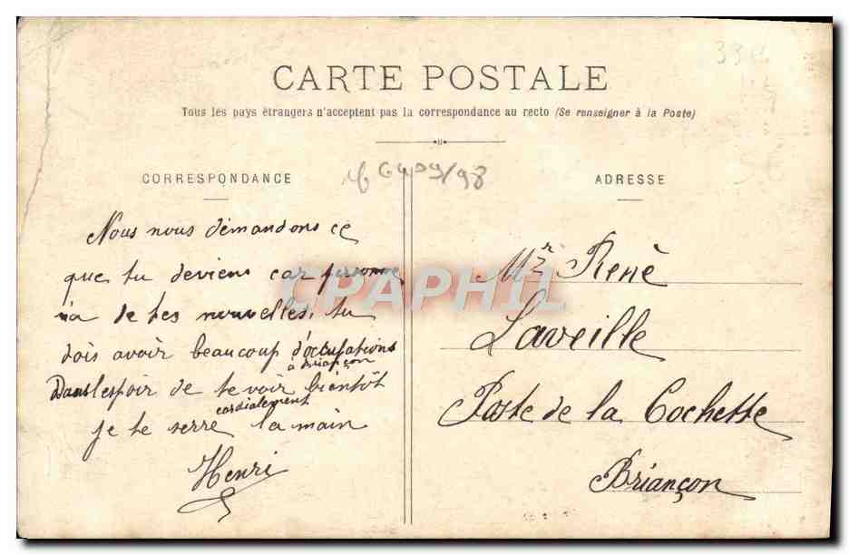 Lisieux — Rue aux Fèvres (II) — Hôtel de la Salamandre au XVes siècle — Lith. Blanche Lisieux — Rückseite