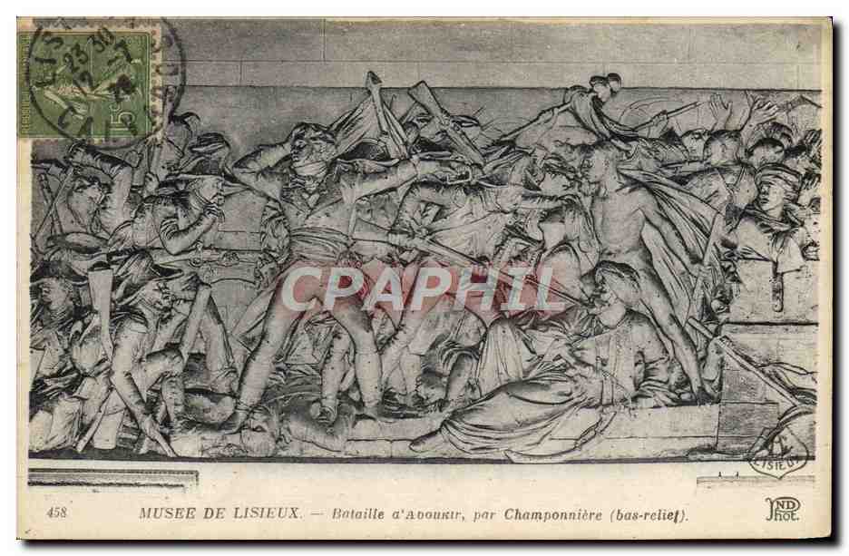 CPA Musee de Lisieux bataille d'aboukir par Champonniere Bas relief 