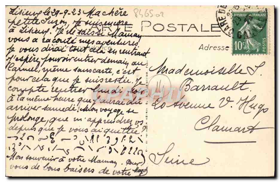 LISIEUX - Le Jardin de l'Étoile - Édit Maurice Duvé, Lisieux — Verso