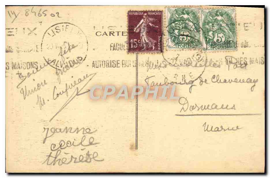 CPA Lisieux Rue aux fevres — Rückseite