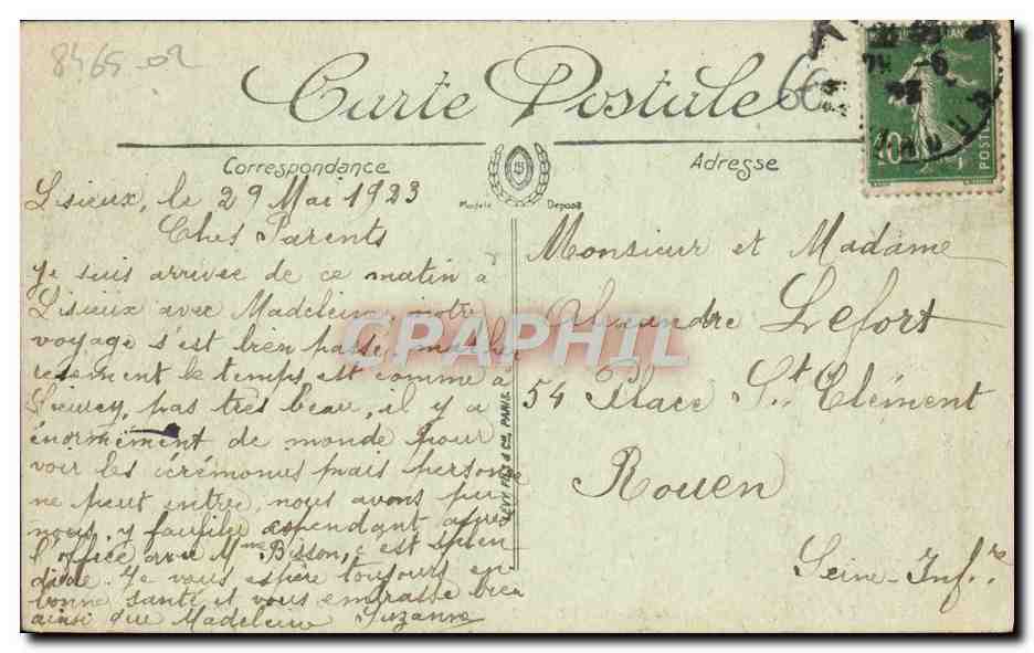 CPA Lisieux La grande rue — Rückseite