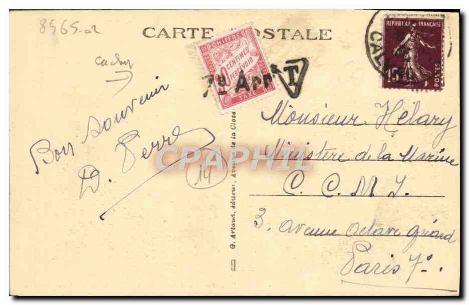 Lisieux — Alte Häuser auf der Place de la Halle-au-Beurre — Verlag G. Artigaud, Nr. 56 — Rückseite