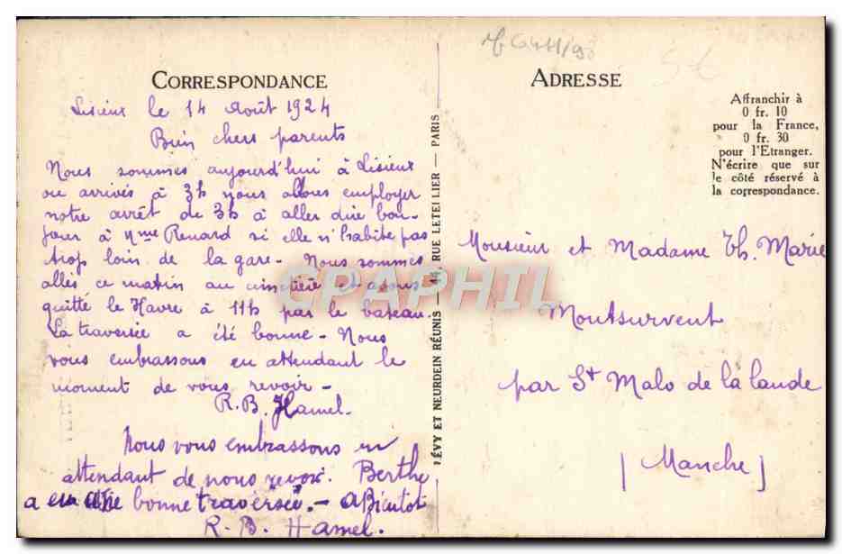 Lisieux - Maisons du XVIe siècle Place Victor-Hugo — éditeur LL n°117 — Rückseite