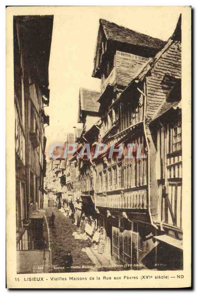 CPA Lisieux vieilles maisons de la rue aux Fevres