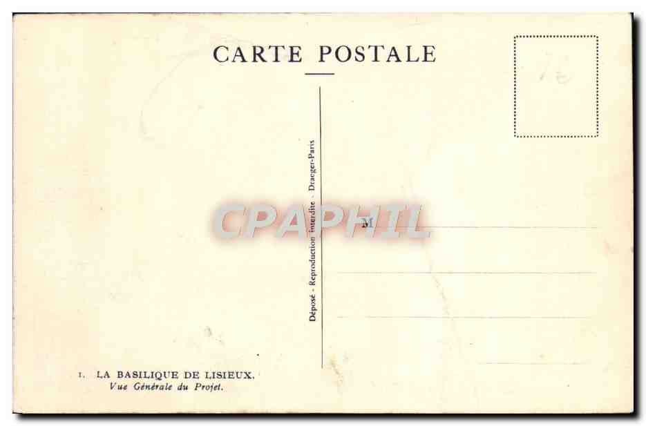 CPA La basilique de Lisieux vue generale du projet — Rückseite