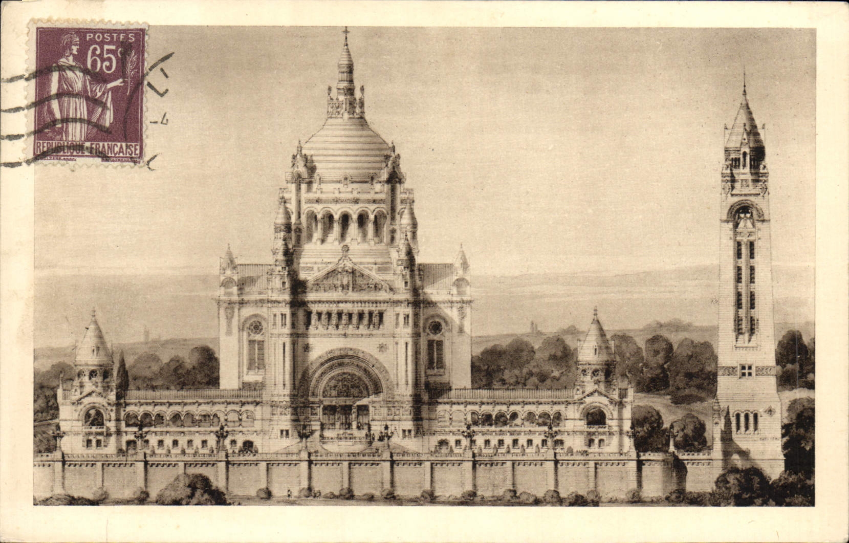 La Basilique de Lisieux — Vue Générale du Projet — Carte postale