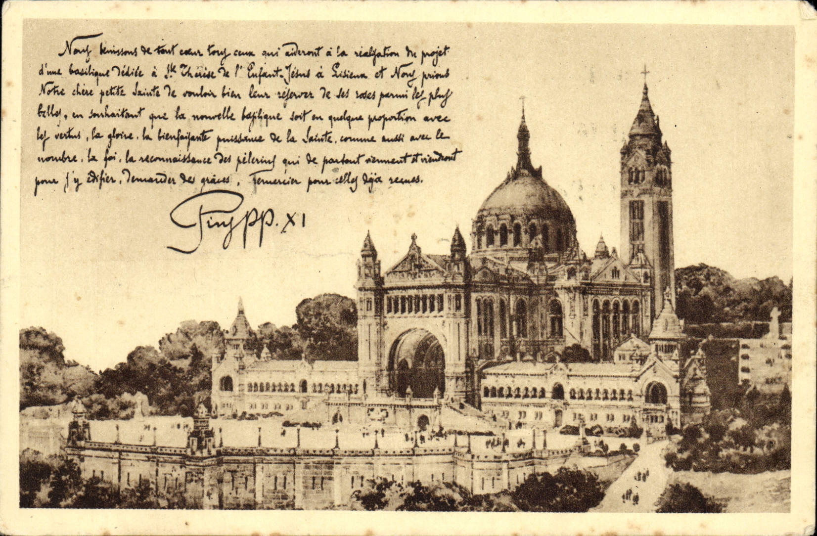 Basilique de Sainte-Thérèse de Lisieux — Projet de réalisation — Éditeur inconnu, n° de série non visible