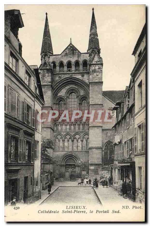 CPA Lisieux Cathedrale saint pierre le portail