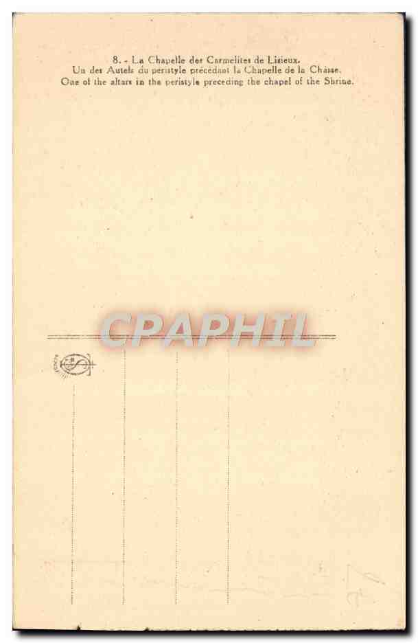 CPA La chapelle des carmelites de Lisieux — Rückseite