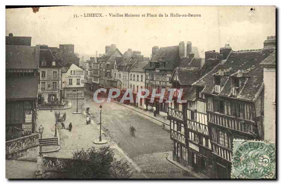 Lisieux - Vieilles Maisons et Place de la Halle-au-Beurre — Librairie Blancka, Lisieux
