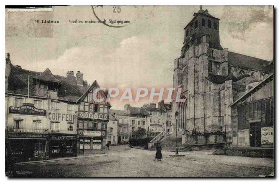 CPA Lisieux Vieilles Maisons st jacques Coiffeur