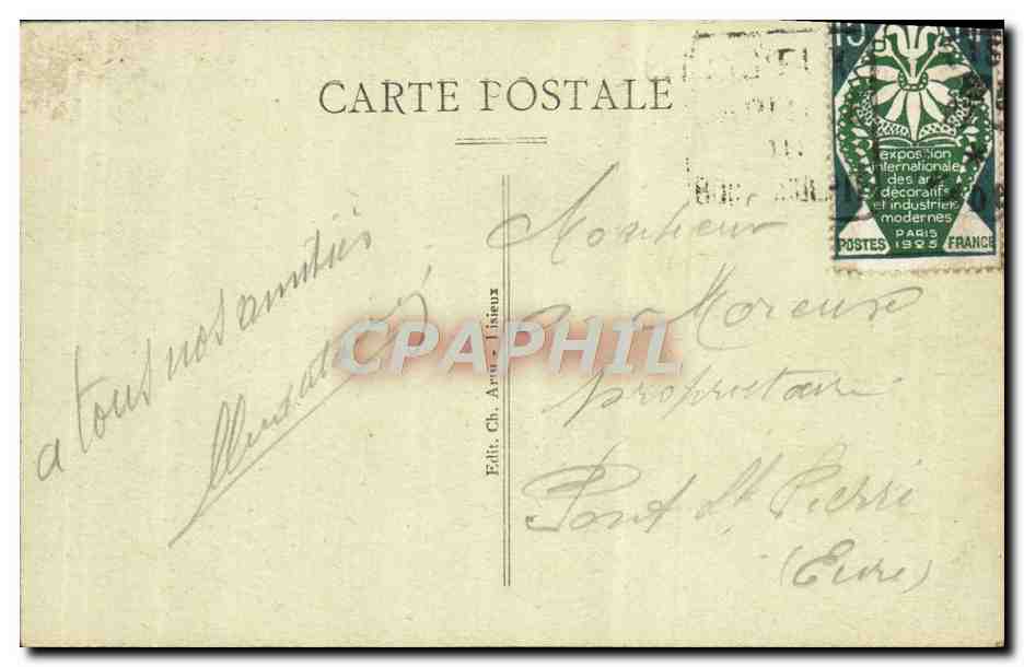 CPA Lisieux Vieilles Maisons st jacques Coiffeur — Rückseite