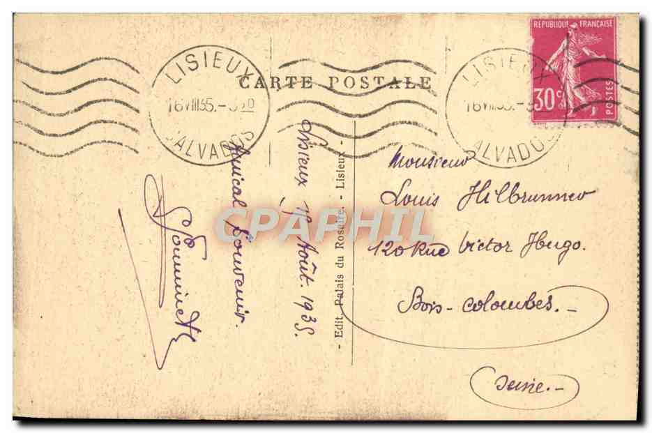 CPA Lisieux Vieilles maisons — Rückseite