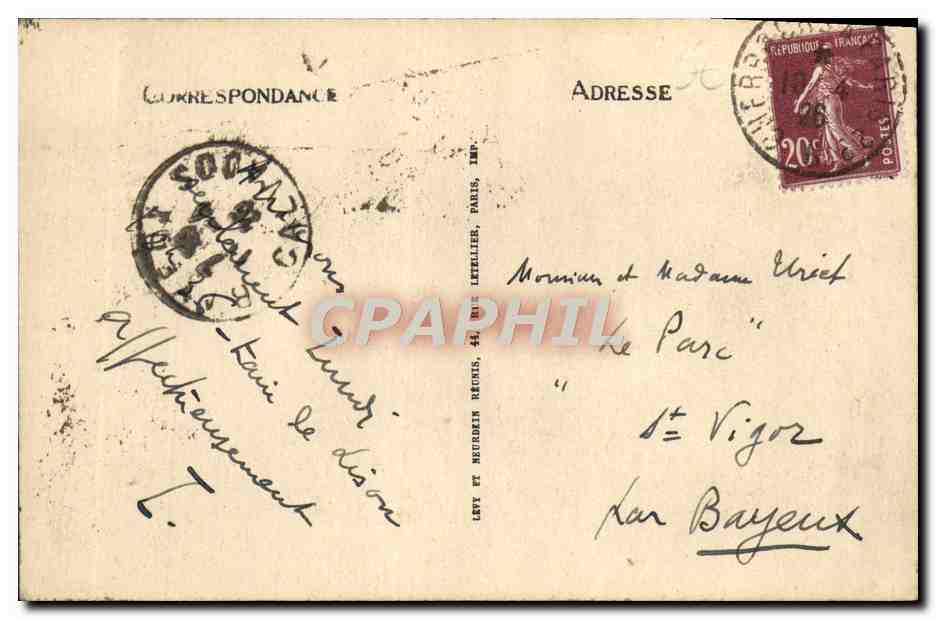 Lisieux — La Rue aux Fèvres. Les Vieux Manoirs. — L.L. — Rückseite