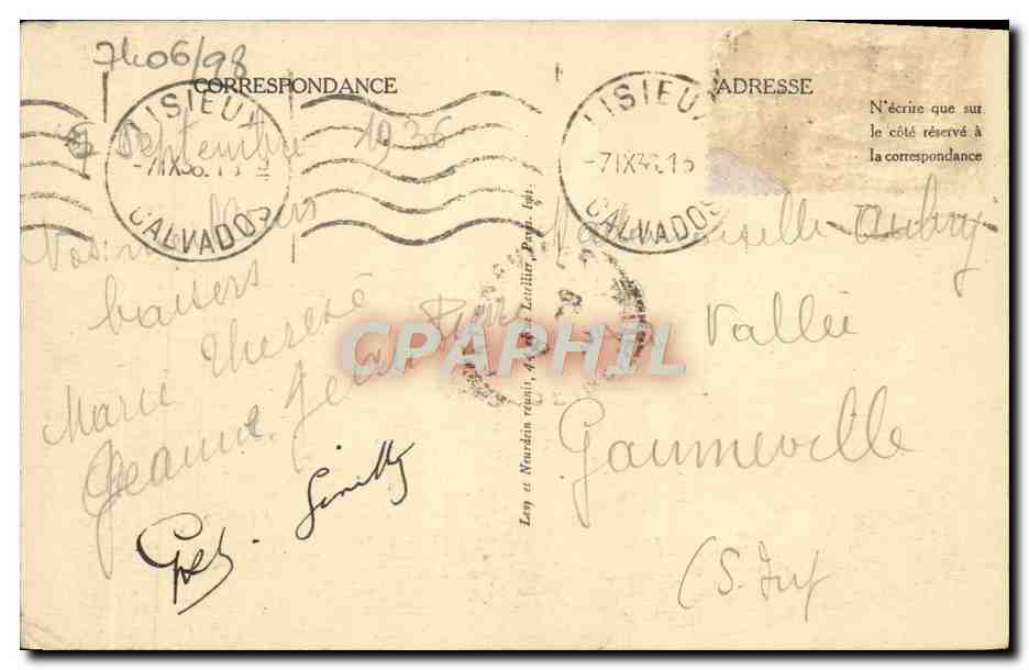 Lisieux — Vieilles Maisons, Rue de la Paix — L.L. n°118 — Rückseite