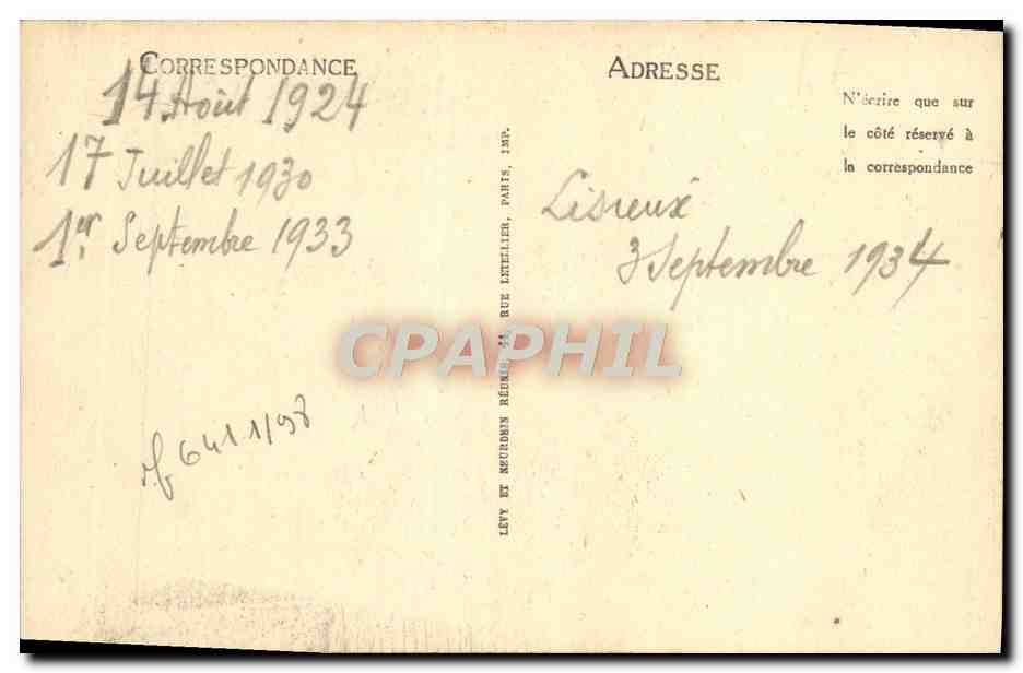 Lisieux — Vieilles Maisons Rue de la Paix — LL — Verso