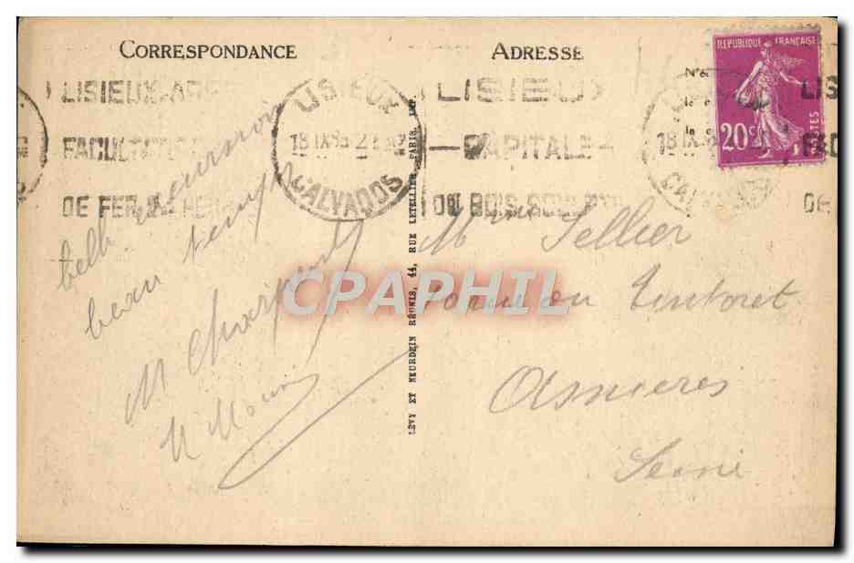 CPA Lisieux Vue generale Train  — Rückseite