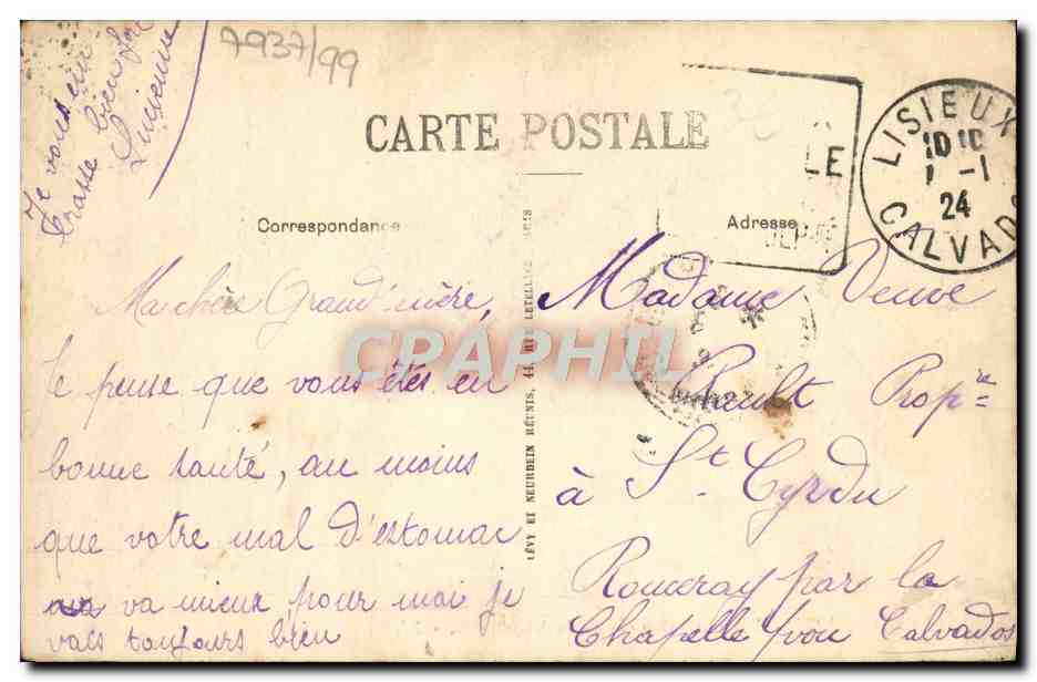 Lisieux - Vue générale prise de la Miséricorde - LL — Rückseite