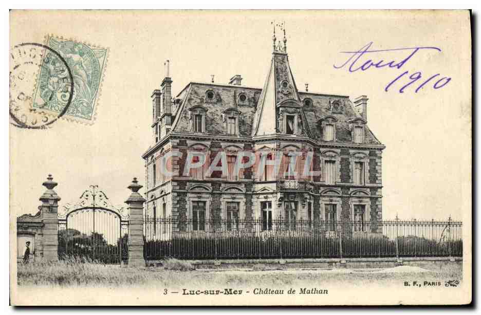 Luc-sur-Mer — Château de Mathan — B. F., PARIS