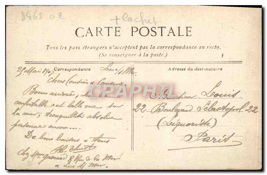 CPA Luc Sur mer — Verso