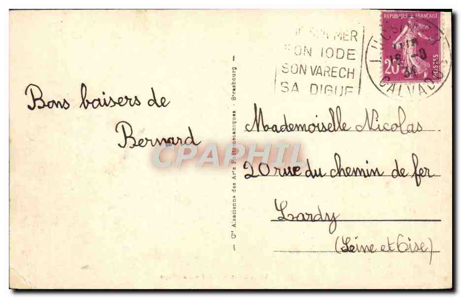 CPA Luc Sur mer la plage — Verso