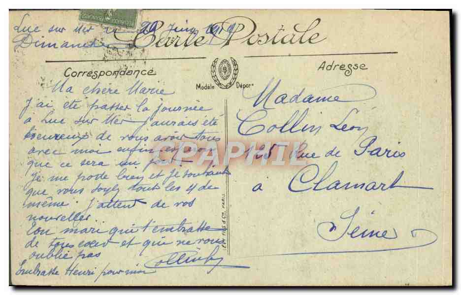 CPA Luc Sur mer sur la plage — Verso