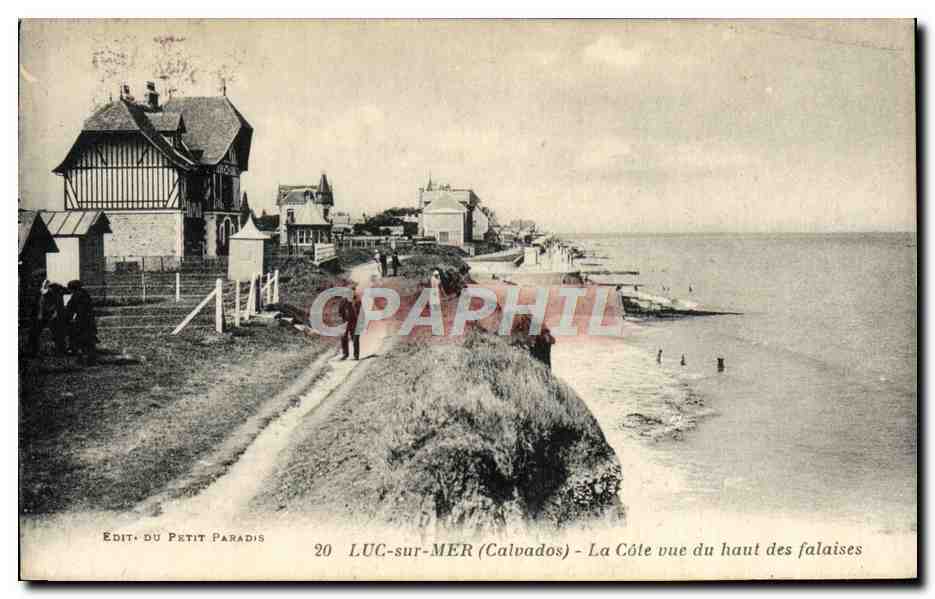 CPA Luc Sur mer la cote vue du haut des falaises