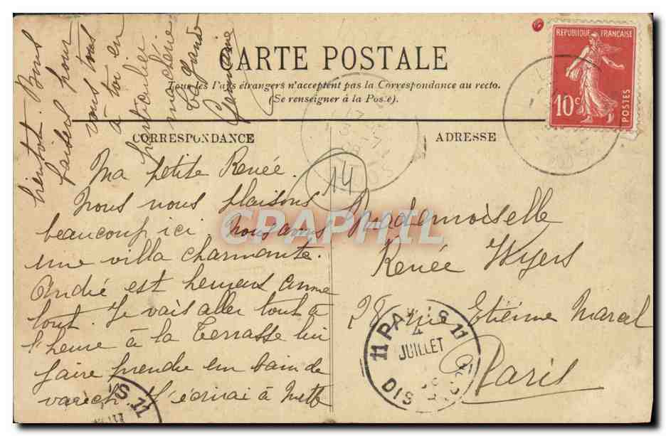 CPA Luc sur mer sur la digue — Verso