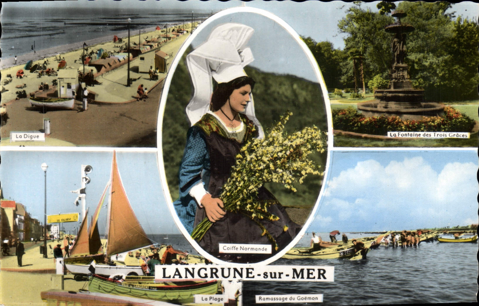 Langrune-sur-Mer — vue panoramique avec coiffe normande — Éditions Gaby
