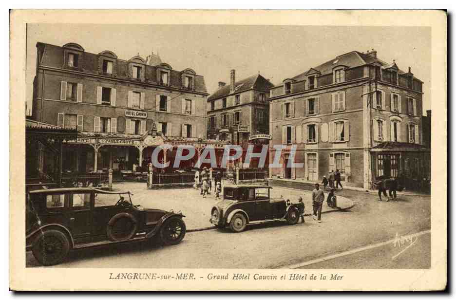 CPA Langrune sur mer grand hotel cauvin et hotel de la mer