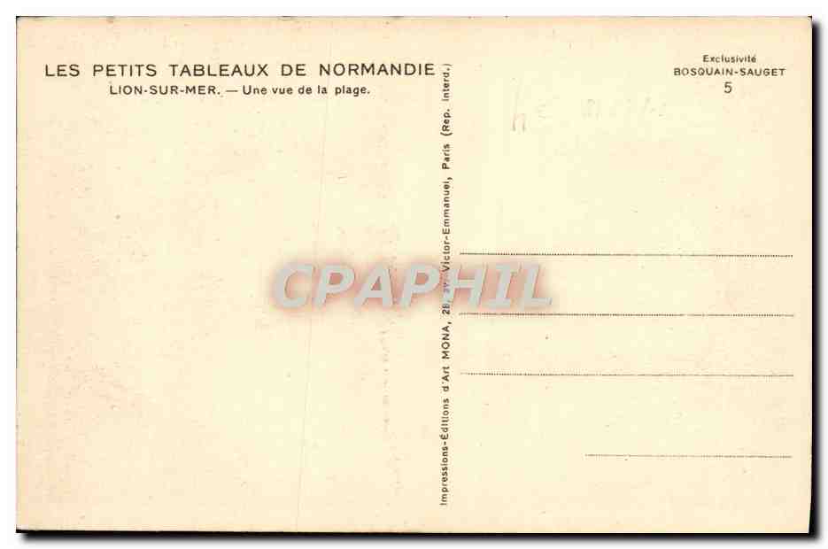 CPA Lion sur mer Une vue de la plage  — Rückseite