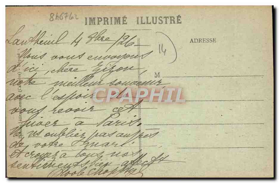 CPA Chateau de Lantheuil les jardins — Verso