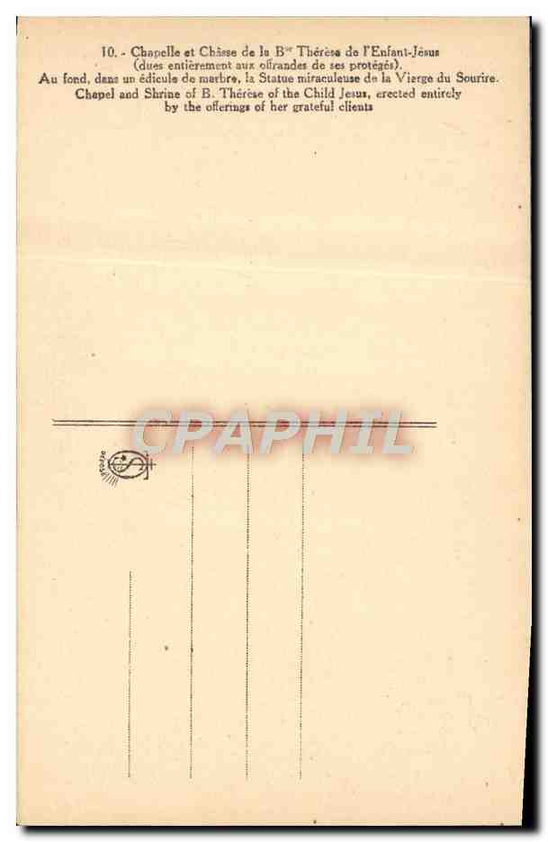 CPA Chapelle et chasse de sainte Lisieux — Verso