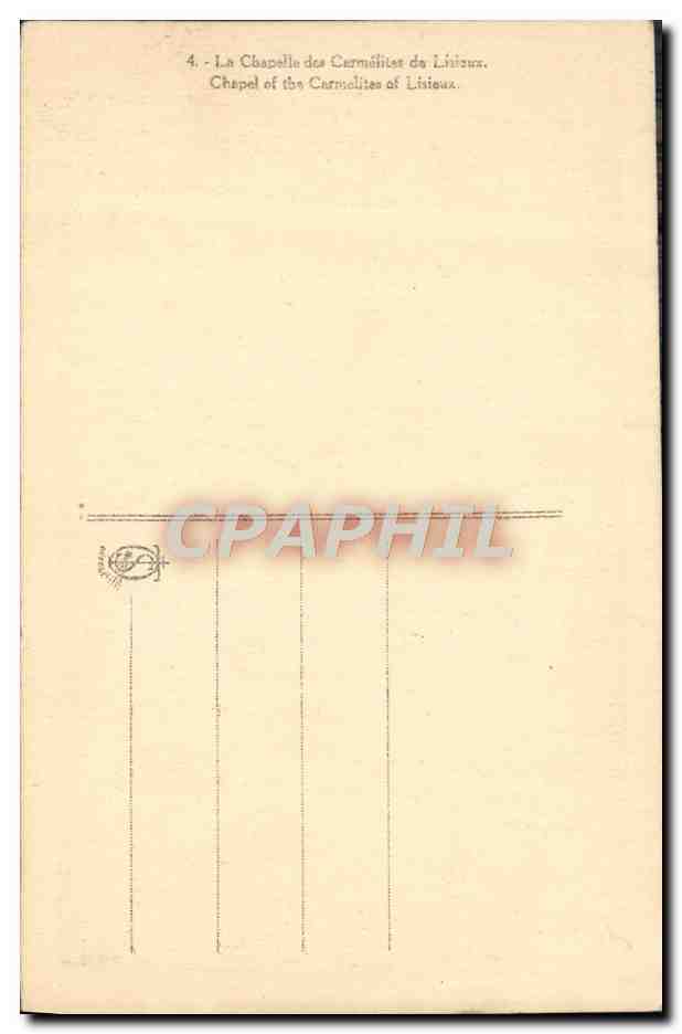 CPA La Chapelle des carmelites des Lisieux — Verso