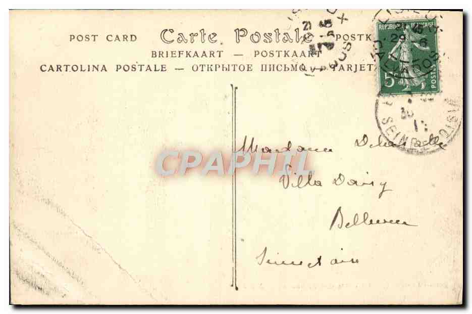 CPA Lisieux La porte des Tribunaux — Verso