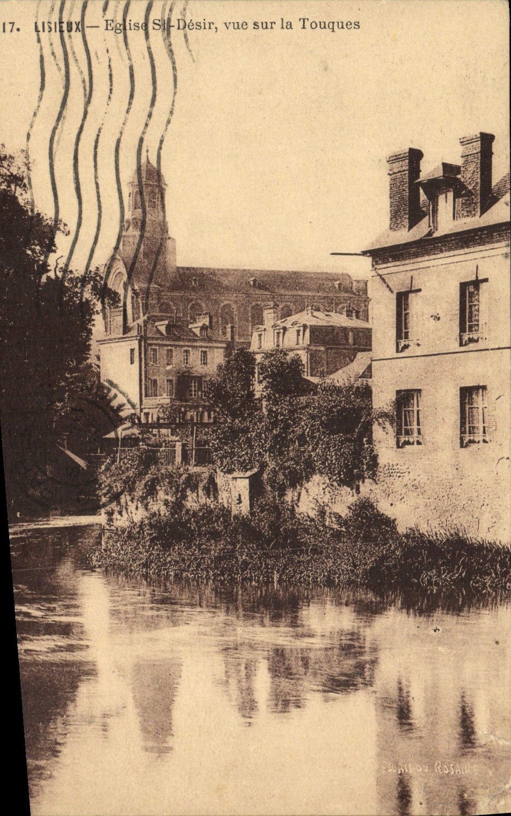 Lisieux — Église Saint-Désir, vue sur la Touques — Palais du Rosaire, n°17