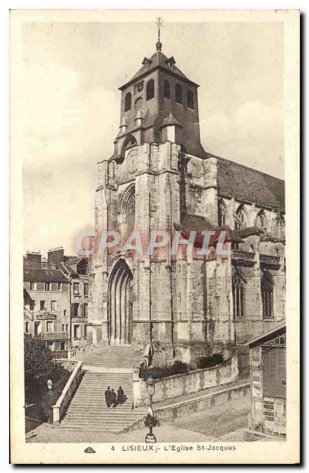 CPA Lisieux Eglise st jacques