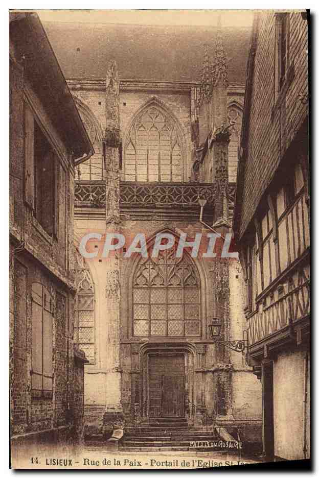 Lisieux - Rue de la Paix - Portail de l'Église St-Jacques