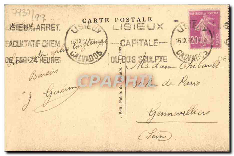Lisieux - Rue de la Paix - Portail de l'Église St-Jacques — Rückseite