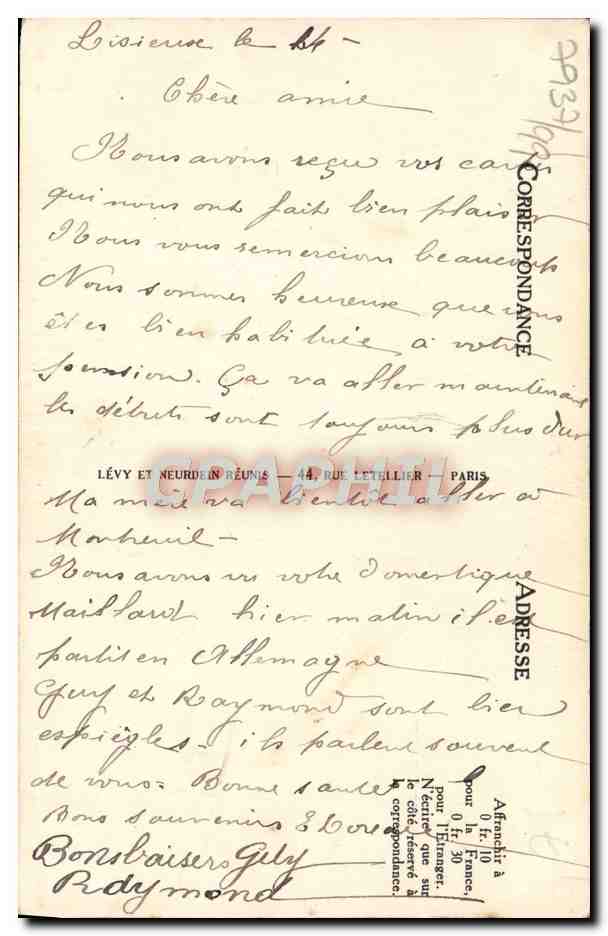CPA Lisieux L'eglise saint jacques — Verso