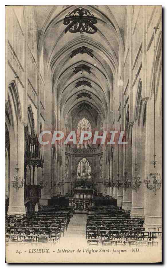 Lisieux — Intérieur de l'Église Saint-Jacques - ND, éditeur non identifié, n° 14