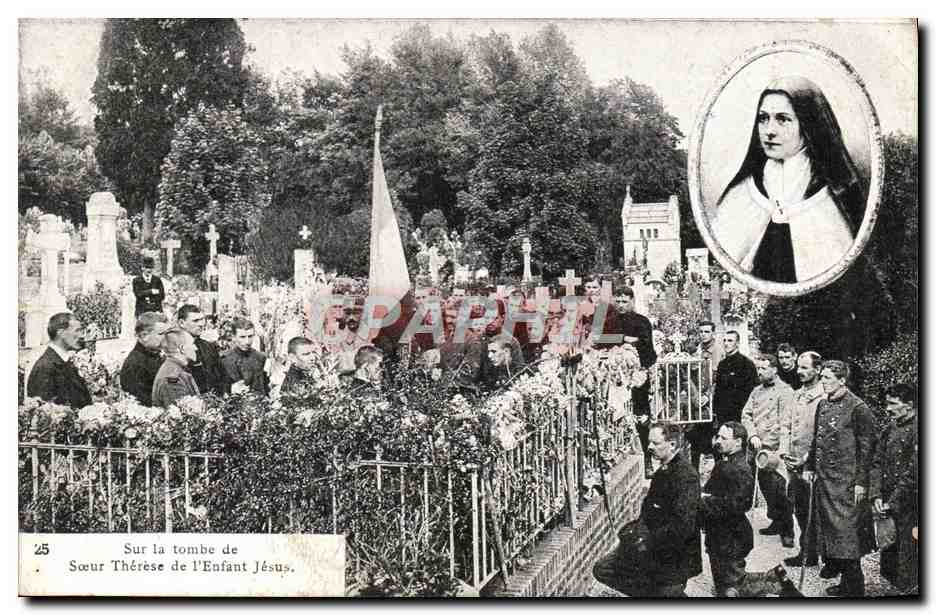 Sur la tombe de Sœur Thérèse de l'Enfant Jésus — cimetière de Lisieux — éditeur n°25