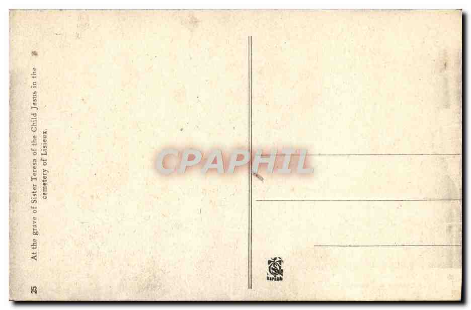 Sur la tombe de Sœur Thérèse de l'Enfant Jésus — cimetière de Lisieux — éditeur n°25 — Reverso