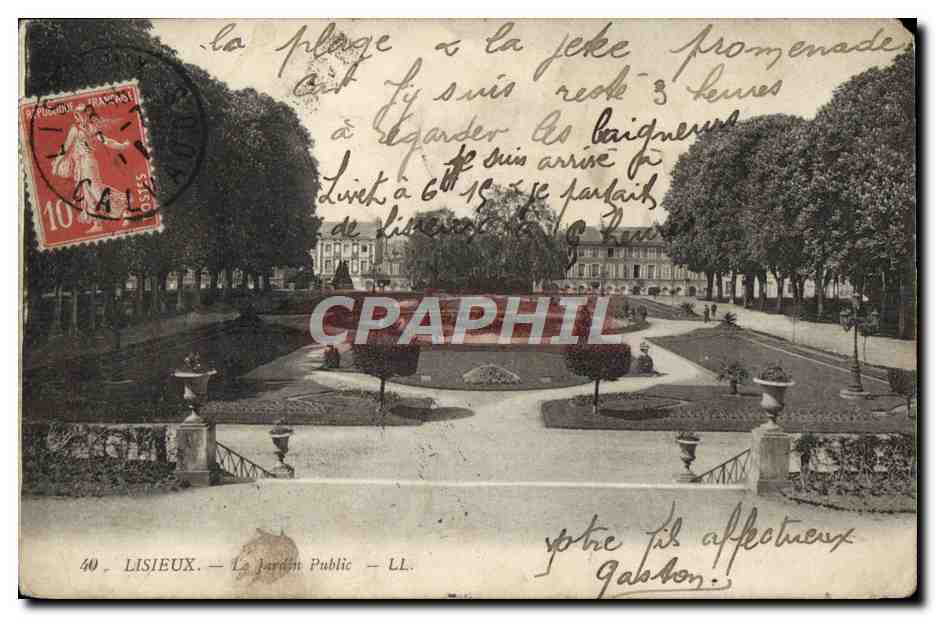 CPA Lisieux Le Jardin Public 