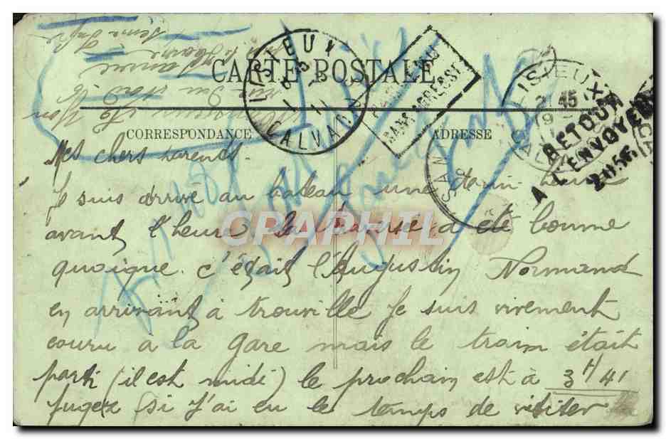 CPA Lisieux Le Jardin Public  — Verso