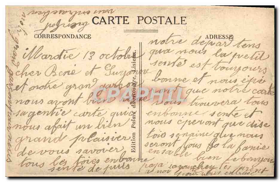 CPA Lisieux Manoir de la Salamandre  — Rückseite