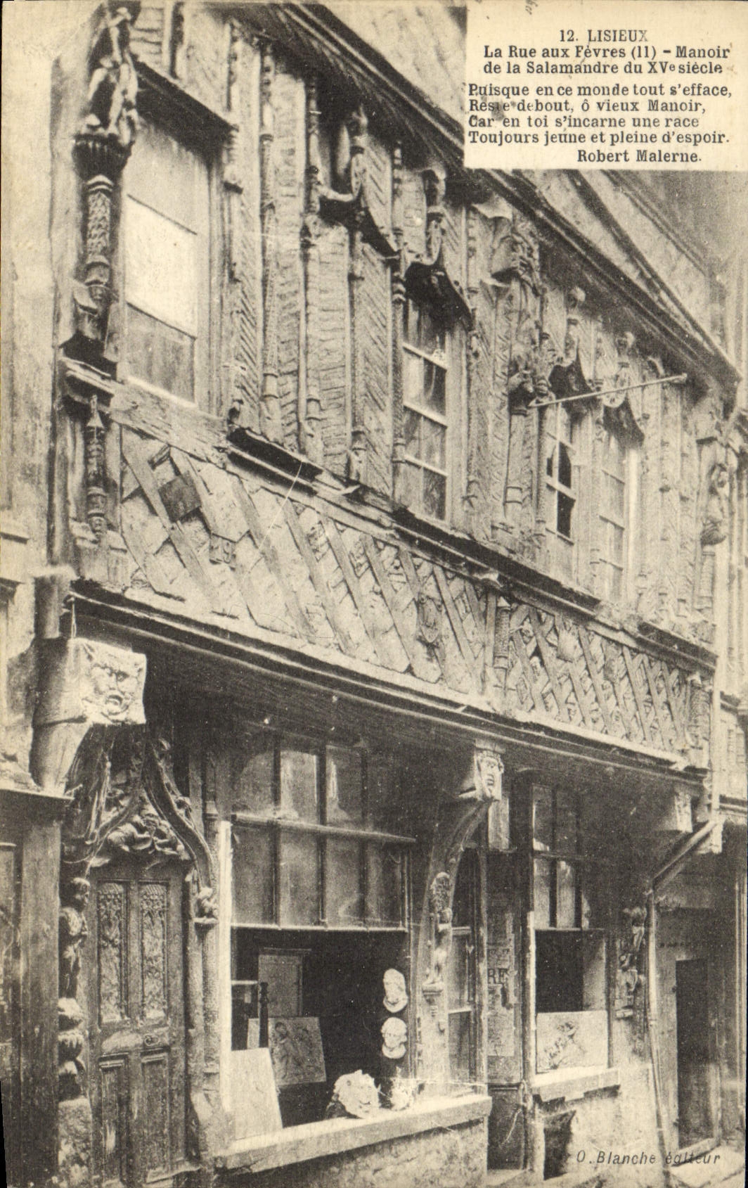 Lisieux — La Rue aux Fèvres, Manoir de la Salamandre du XVème siècle — O. Blanche Éditeur