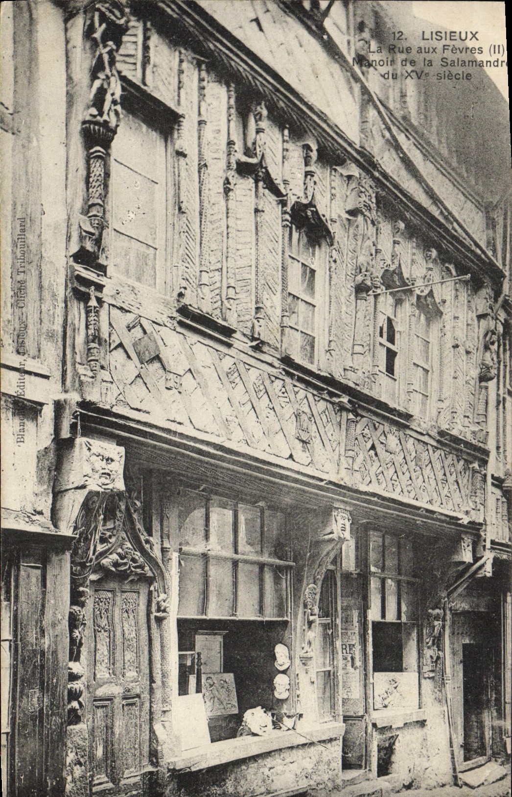 Lisieux — La Rue aux Fèvres (II) : Manoir de la Salamandre du XVᵉ siècle — Éditeur Blanc & Cie, série 12